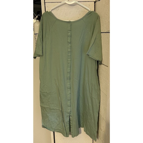 SAGE GREEN JERSEY KNIT PATIENT GOWNIE New without tags - Picture 2 of 3